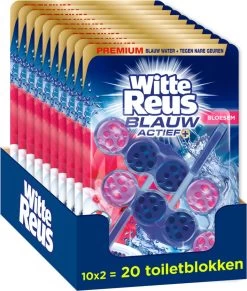 Witte Reus Blauw Actief Toiletblok - Bloesem - WC Blokjes Voordeelverpakking - 20 Stuks -Winkel Met Schoonmaakproducten 1020x1200