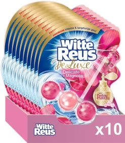 Witte Reus DeLuxe Toiletblok - Delicate Magnolia - WC Blokjes Voordeelverpakking - 10 Stuks