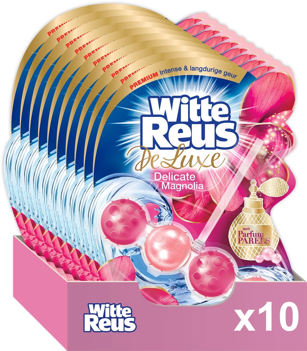 Witte Reus DeLuxe Toiletblok - Delicate Magnolia - WC Blokjes Voordeelverpakking - 10 Stuks 3 Witte Reus DeLuxe Toiletblok - Delicate Magnolia - WC Blokjes Voordeelverpakking - 10 Stuks