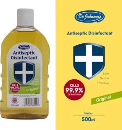 Dr Johnsons Ontsmettingsmiddel - 6 X 500ml Voordeelverpakking - Dettol Antiseptic Alternatief -Winkel Met Schoonmaakproducten 1124x1200