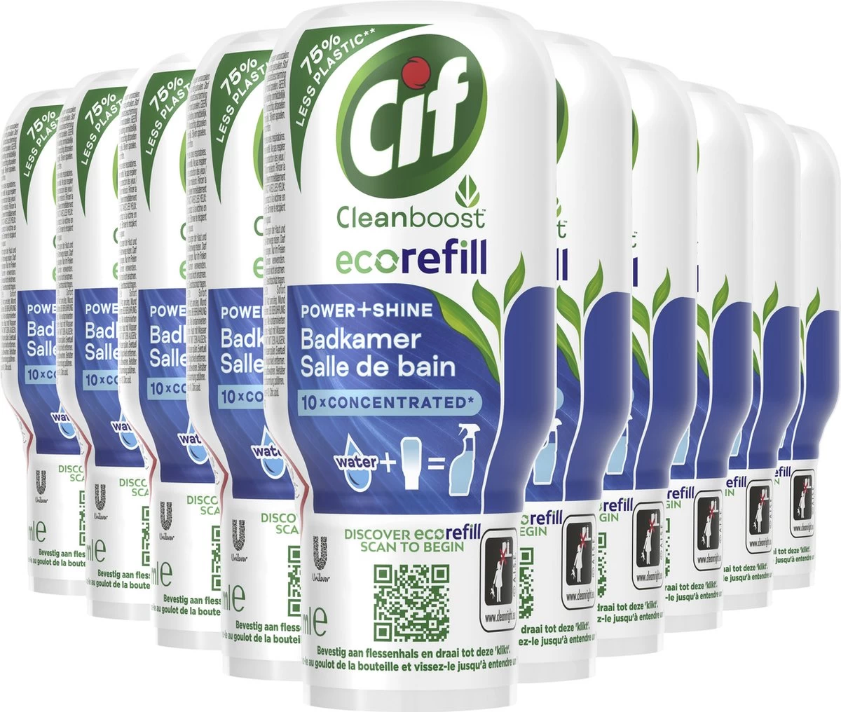 Cif Power & Shine Badkamer Ecorefill Capsule - 10 X 70 Ml - Voordeelverpakking 4 Cif Power & Shine Badkamer Ecorefill Capsule - 10 X 70 Ml - Voordeelverpakking - Afbeelding 2