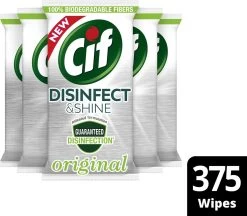 Cif Disinfect & Shine Wipes Doden 99,99% Van De Bacteriën Original Desinfecterende Schoonmaakdoekjes, Van 100% Biologisch Afbreekbaar Textiel 5 X 75 Doekjes 18 Cif Disinfect & Shine Wipes Doden 99,99% Van De Bacteriën Original Desinfecterende Schoonmaakdoekjes, Van 100% Biologisch Afbreekbaar Textiel 5 X 75 Doekjes -Winkel Met Schoonmaakproducten 1200x1050 1