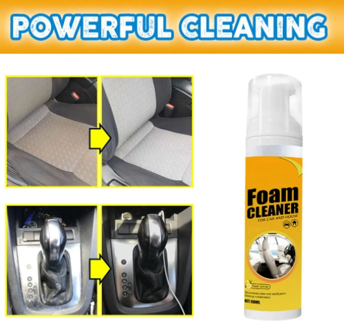 TLVX Bekleding Reiniger / Schuim Reiniger / Vlekken Reinigen / Interieur Reiniger / Foam Cleaner / 150ml / Auto Schoonmaak / Citroen Geur / Auto Interieur Reiniger / Vlekken Verwijderen Bankstel / Auto Stoel Schoonmaken / Effectief! 5 TLVX Bekleding Reiniger / Schuim Reiniger / Vlekken Reinigen / Interieur Reiniger / Foam Cleaner / 150ml / Auto Schoonmaak / Citroen Geur / Auto Interieur Reiniger / Vlekken Verwijderen Bankstel / Auto Stoel Schoonmaken / Effectief! - Afbeelding 3