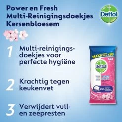 Dettol - Schoonmaakdoekjes - Power & Fresh - Kersenbloesem - 80 Stuks X8 10 Dettol - Schoonmaakdoekjes - Power & Fresh - Kersenbloesem - 80 Stuks X8 -Winkel Met Schoonmaakproducten 1200x1200 187