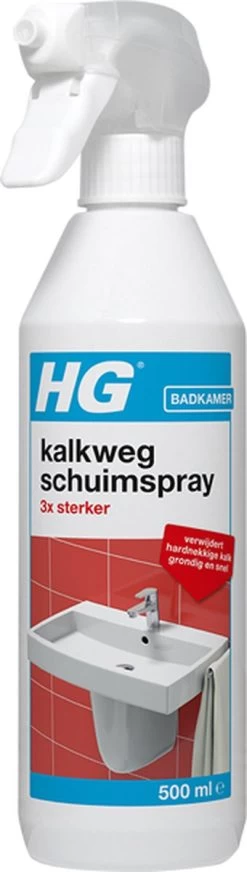 HG Kalkweg Schuimspray 3x Sterker - 500ml - Verwijdert Extreme Kalkresten - 100% Opgelost, 100% Resultaat -Winkel Met Schoonmaakproducten 340x1200