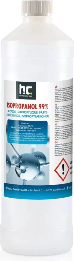 Isopropyl Alcohol - Isopropanol - IPA - Isopropyl - 99,9% Zuiver - 1000ml - Inclusief Trechter -Winkel Met Schoonmaakproducten 341x1200
