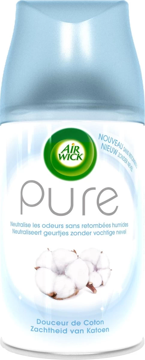 Air Wick Freshmatic Automatische Spray Luchtverfrisser - Pure Zachtheid Van Katoen Navulling - 3 Stuks - Voordeelverpakking 4 Air Wick Freshmatic Automatische Spray Luchtverfrisser - Pure Zachtheid Van Katoen Navulling - 3 Stuks - Voordeelverpakking - Afbeelding 2