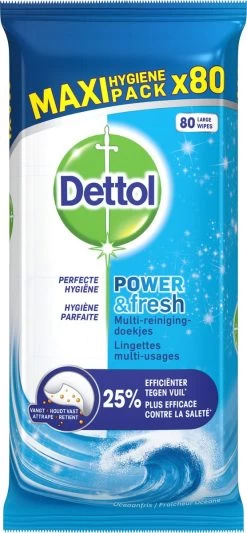 Dettol - Power & Fresh - Schoonmaakdoekjes - Oceaanfris - 4 X 80 Doekjes 13 Dettol - Power & Fresh - Schoonmaakdoekjes - Oceaanfris - 4 X 80 Doekjes -Winkel Met Schoonmaakproducten 556x1200