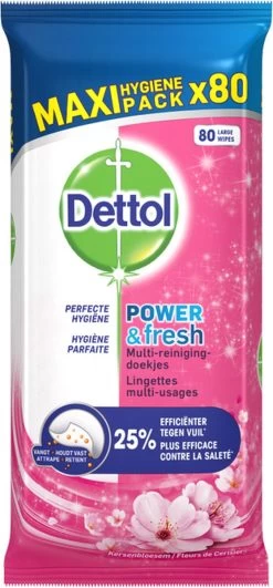 Dettol - Schoonmaakdoekjes - Power & Fresh - Kersenbloesem - 80 Stuks X8 13 Dettol - Schoonmaakdoekjes - Power & Fresh - Kersenbloesem - 80 Stuks X8 -Winkel Met Schoonmaakproducten 558x1200 2