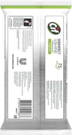 Cif Disinfect & Shine Wipes Doden 99,99% Van De Bacteriën Original Desinfecterende Schoonmaakdoekjes, Van 100% Biologisch Afbreekbaar Textiel 5 X 75 Doekjes 17 Cif Disinfect & Shine Wipes Doden 99,99% Van De Bacteriën Original Desinfecterende Schoonmaakdoekjes, Van 100% Biologisch Afbreekbaar Textiel 5 X 75 Doekjes -Winkel Met Schoonmaakproducten 640x1200