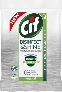 Cif Disinfect & Shine Wipes Original Desinfectie Schoonmaakdoekjes - 12 X 30 Doekjes - Voordeelverpakking -Winkel Met Schoonmaakproducten 811x1200