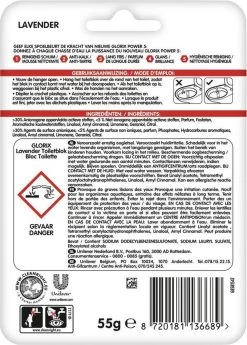 Glorix Power 5 Toiletblokken - Lavendel - 9 Stuks - Voordeelverpakking -Winkel Met Schoonmaakproducten 860x1200