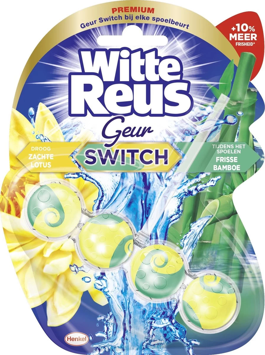 Witte Reus Toiletblok Geur Switch - Lotus Bamboe - WC Blokjes Voordeelverpakking - 10 Stuks 4 Witte Reus Toiletblok Geur Switch - Lotus Bamboe - WC Blokjes Voordeelverpakking - 10 Stuks - Afbeelding 2